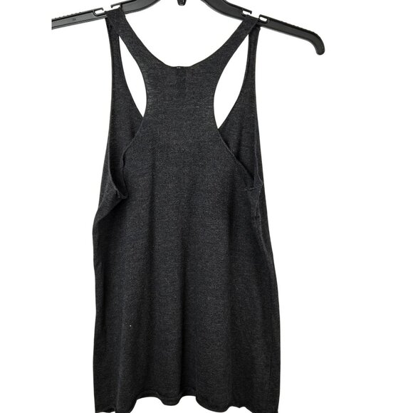 Womens LG Dark Gray Razor Back Workout Athleisure Tank Top Shirt Casual Lifting - Picture 2 of 6